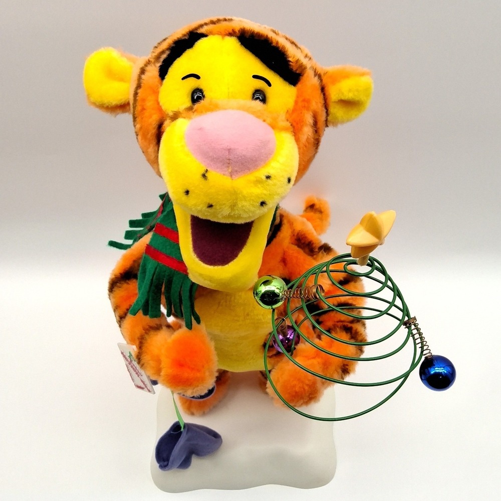 Works! Vtg W/Tag&Box Disney Telco Motion-Ette Tigger Animated Christmas Figure